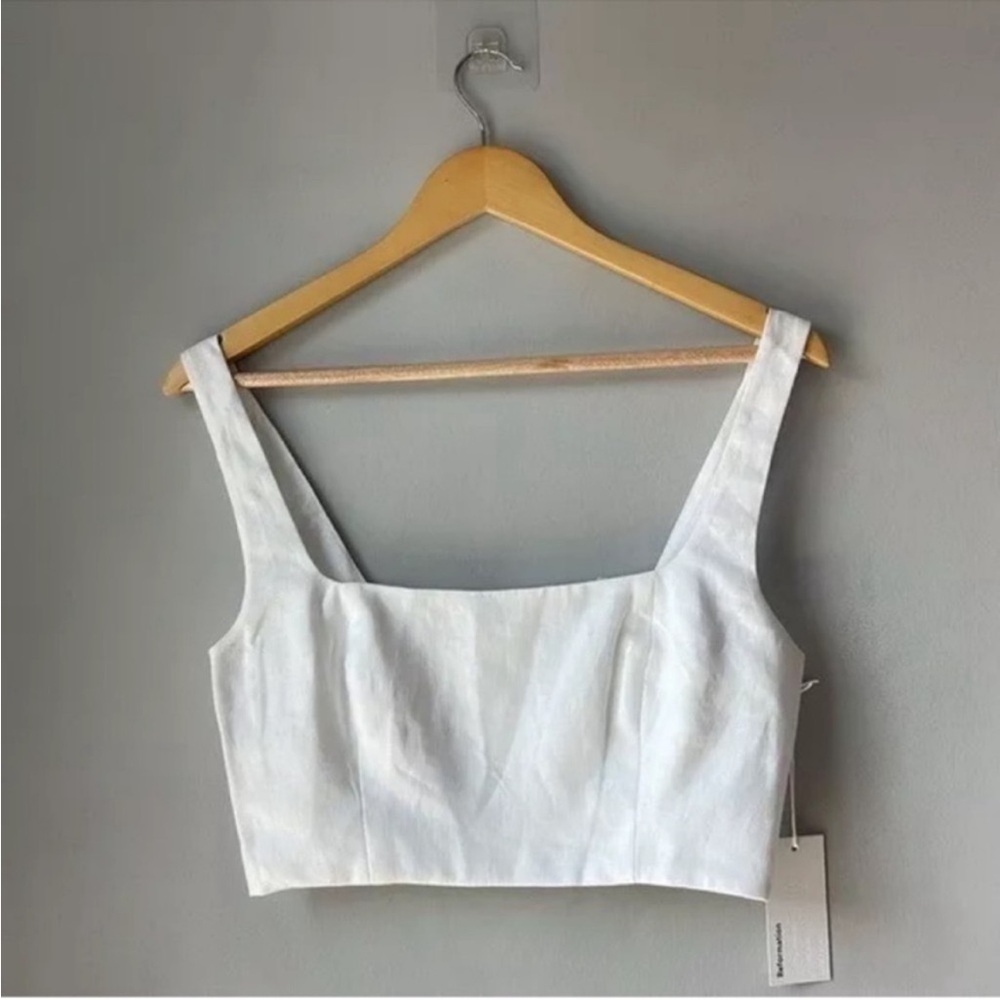 Reformation Pepper Linen Two Piece Skirt Top White Size 6 - Picture 5 of 10